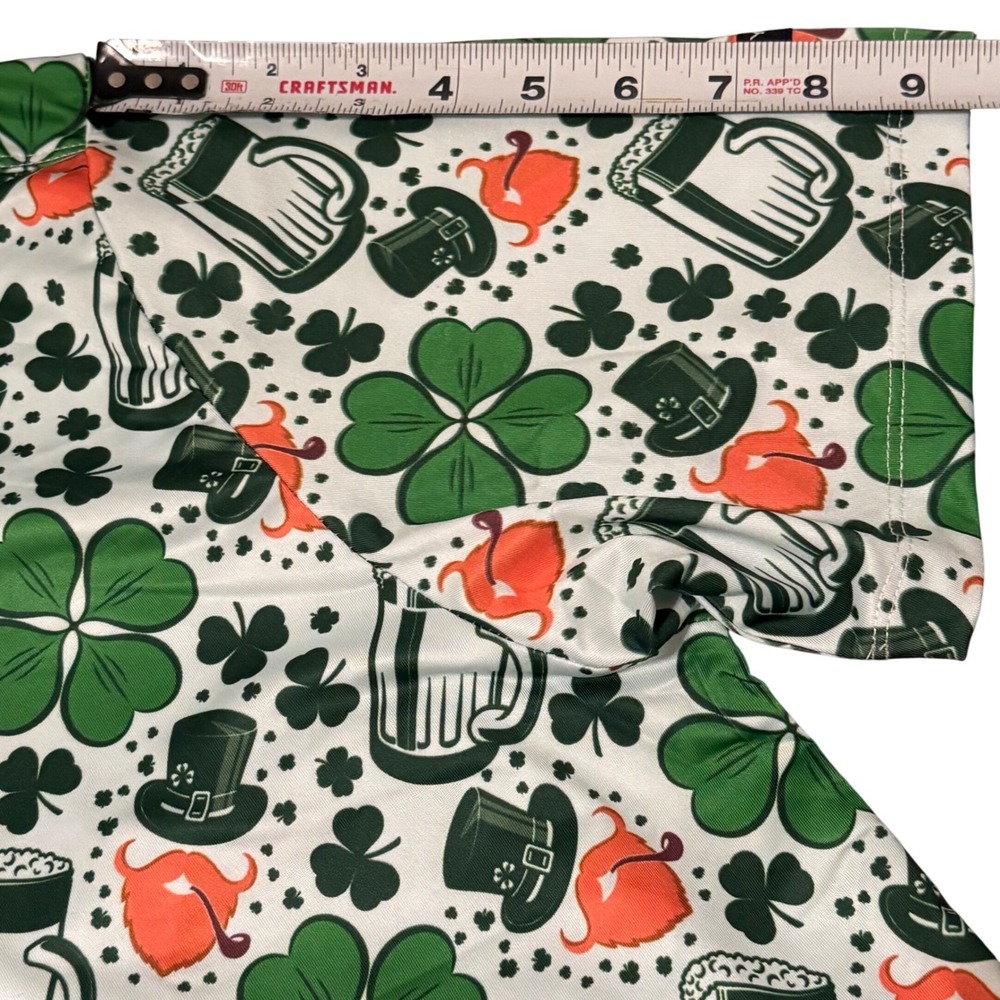 Yatta Golf Mens Large Leprechaun Luck Polo Shirt St Patricks Day Green Clover - Picture 6 of 8